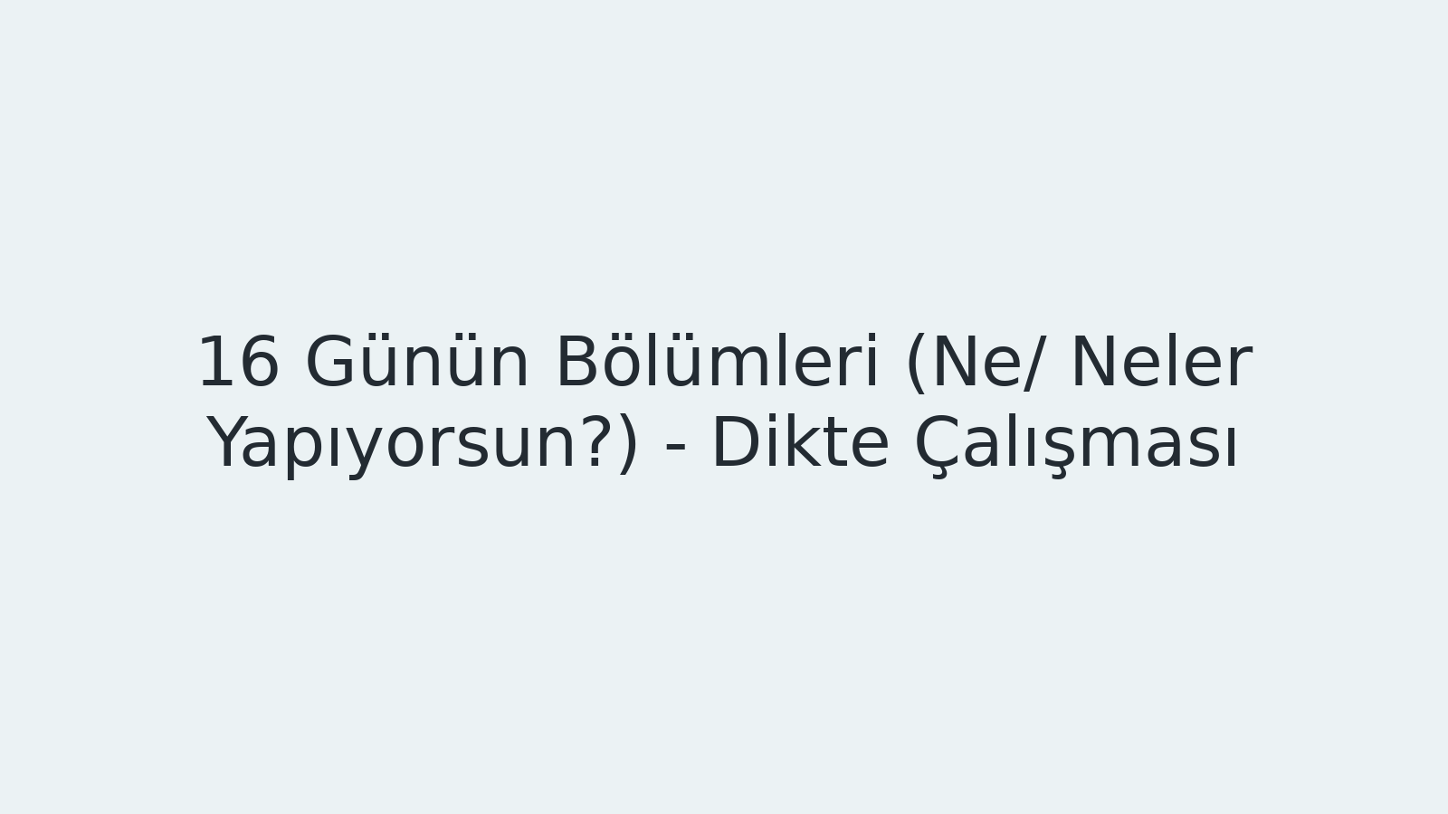 "Günün Bölümleri (Ne/ Neler Yapıyorsun?) - Dikte Çalışması EBA TV - Yabancı Öğrenciler İçin Türkçe 10.11.2020 tarihli yayın içeriğidir."