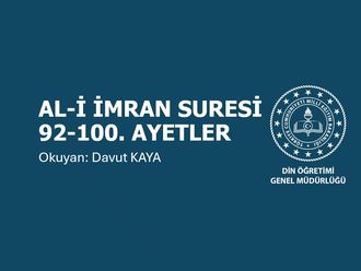 Al i İmran Suresinin 13. Sayfası (92 ila 100. Ayetler)