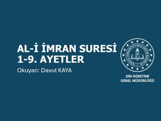 Al i İmran Suresinin 1. Sayfası (1 ila 9. Ayetler)