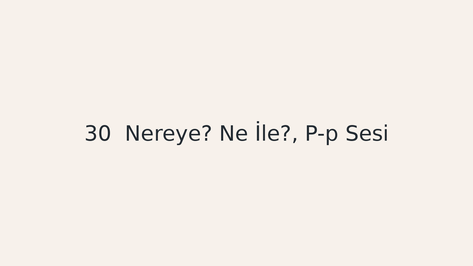 "Nereye? Ne İle?, P-p Sesi EBA TV - Yabancı Öğrenciler için Türkçe Dersi 07.12.2020 tarihli yayın içeriğidir."