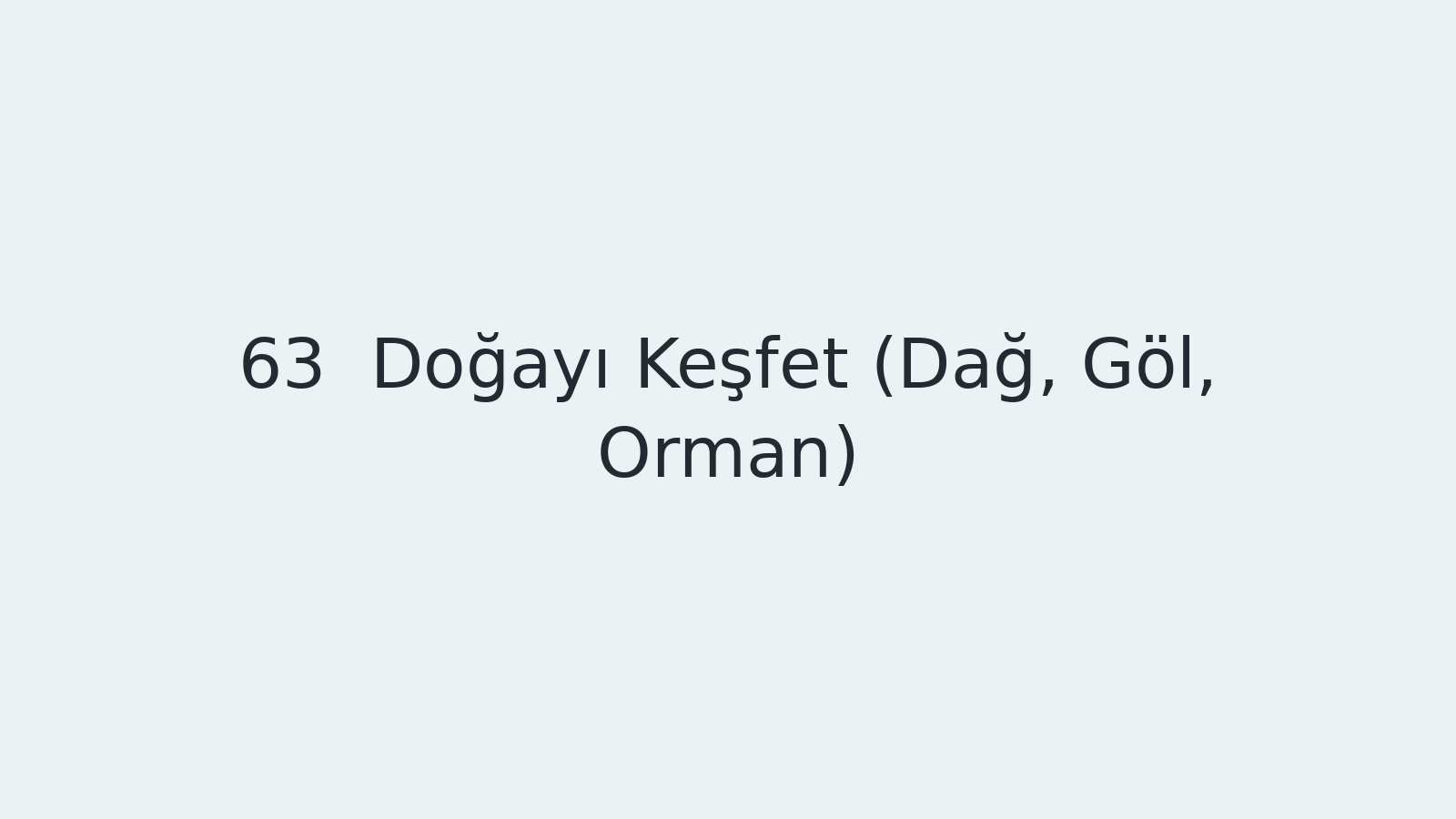 "Doğayı Keşfet (Dağ, Göl, Orman...) EBA TV - Yabancı Öğrenciler İçin Türkçe Dersi 31.05.2021 tarihli yayın içeriğidir."
