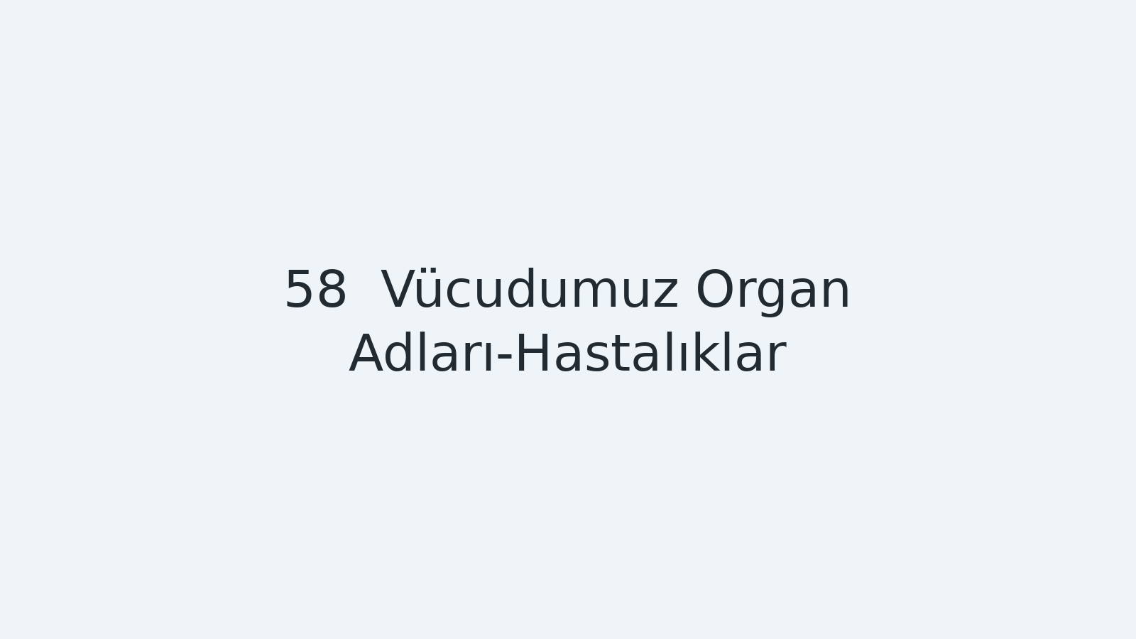 "Vücudumuz Organ Adları-Hastalıklar EBA TV - Yabancı Öğrenciler İçin Türkçe Dersi 03.03.2021 tarihli yayın içeriğidir."