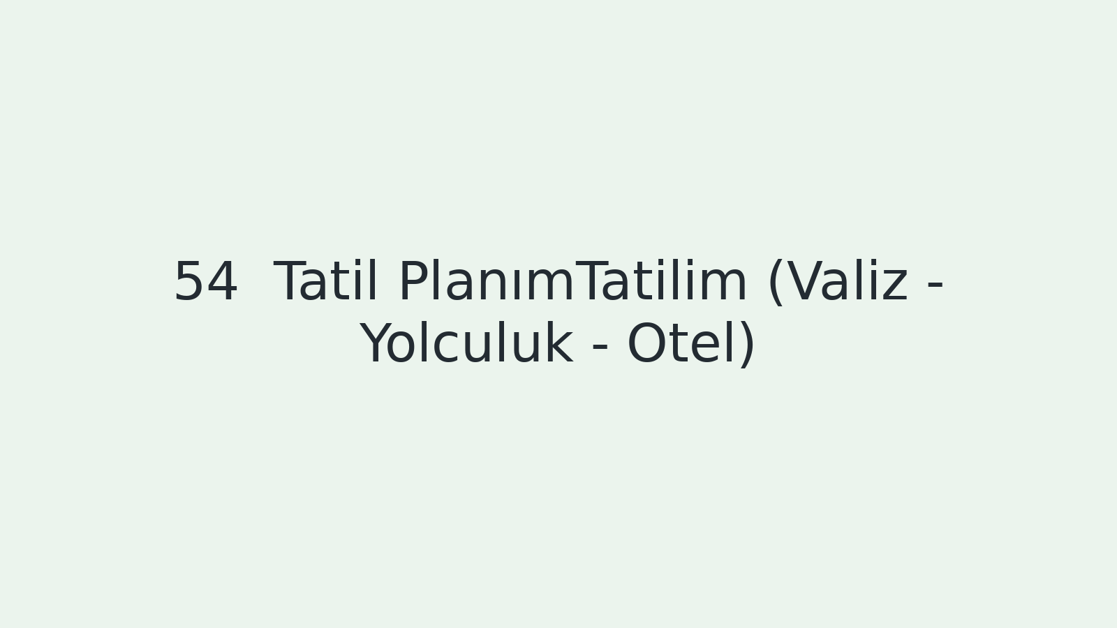 "Tatil PlanımTatilim (Valiz - Yolculuk - Otel) EBA TV - Yabancı Öğrenciler İçin Türkçe Dersi 20.04.2021 tarihli yayın içeriğidir."