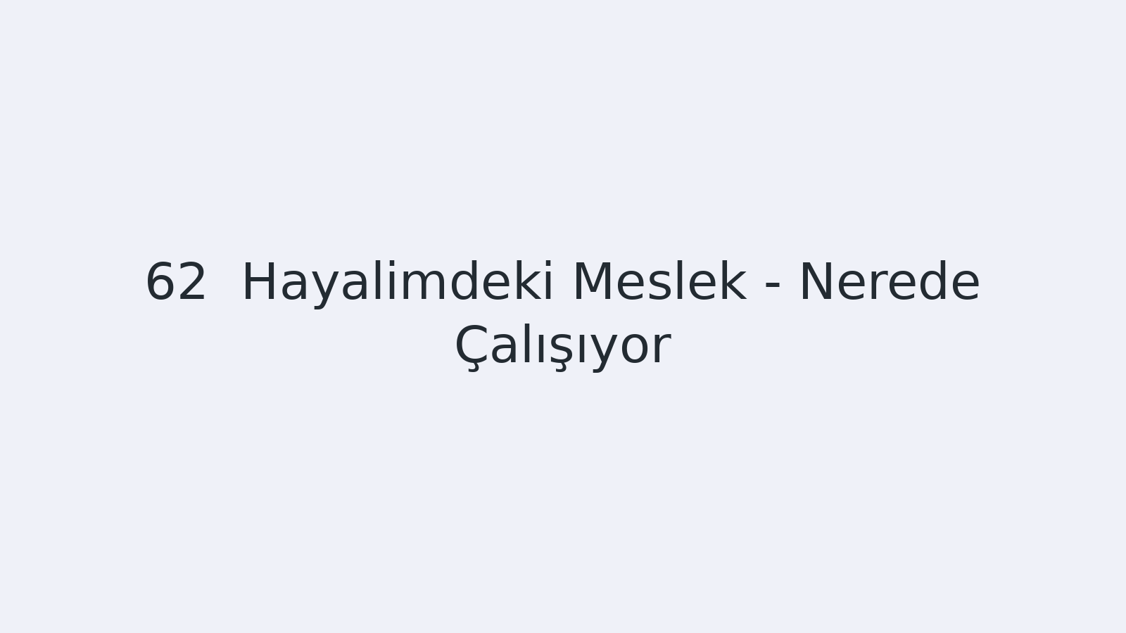 "Hayalimdeki Meslek - Nerede Çalışıyor? EBA TV - Yabancı Öğrenciler İçin Türkçe Dersi 11.03.2021 tarihli yayın içeriğidir."