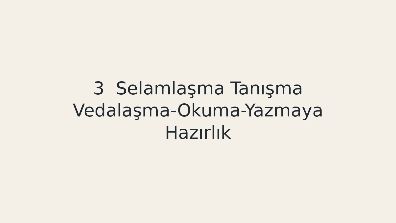 "Selamlaşma-Tanışma-Vedalaşma-Okuma-Yazmaya Hazırlık EBA TV - Yabancı Öğrenciler için Türkçe Dersi 23.09.2020 tarihli yayın içeriğidir."