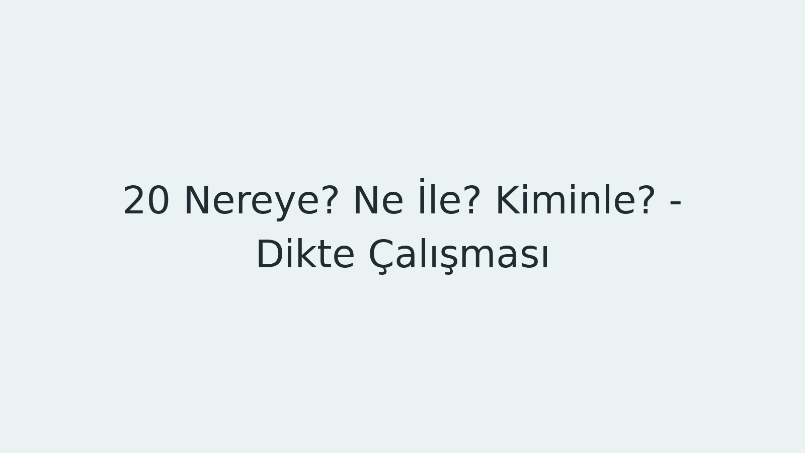 "Nereye? Ne İle? Kiminle? - Dikte Çalışması EBA TV - Yabancı Öğrenciler İçin Türkçe 01.12.2020 tarihli yayın içeriğidir."